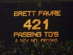 Brett Favre 421 Passing Touchdowns